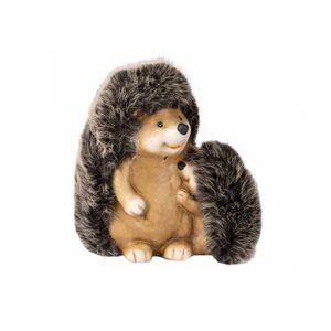 Herfst egel hairy bruin keramiek 14x11xh15cm