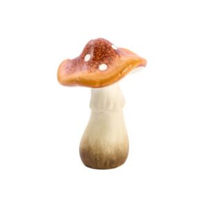 Herfst figuur paddenstoel oranje beige keramiek h15.5cm