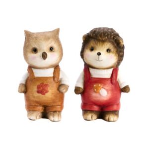 Herfst egel of uil oranje rood keramiek (2 assortimenten) h10cm