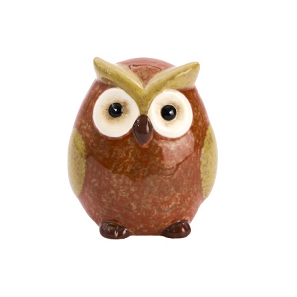 Herfst figuur uil roest bruin/groen keramiek h10cm 1 Herfst figuur uil roest bruin/groen keramiek h10cm