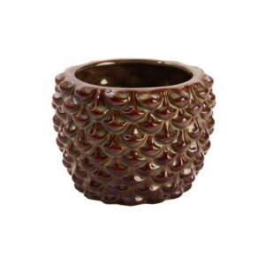 Herfst pot dennenappel bruin d13cm