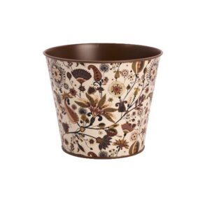 Herfst pot paisley bruin beige zink d16cm